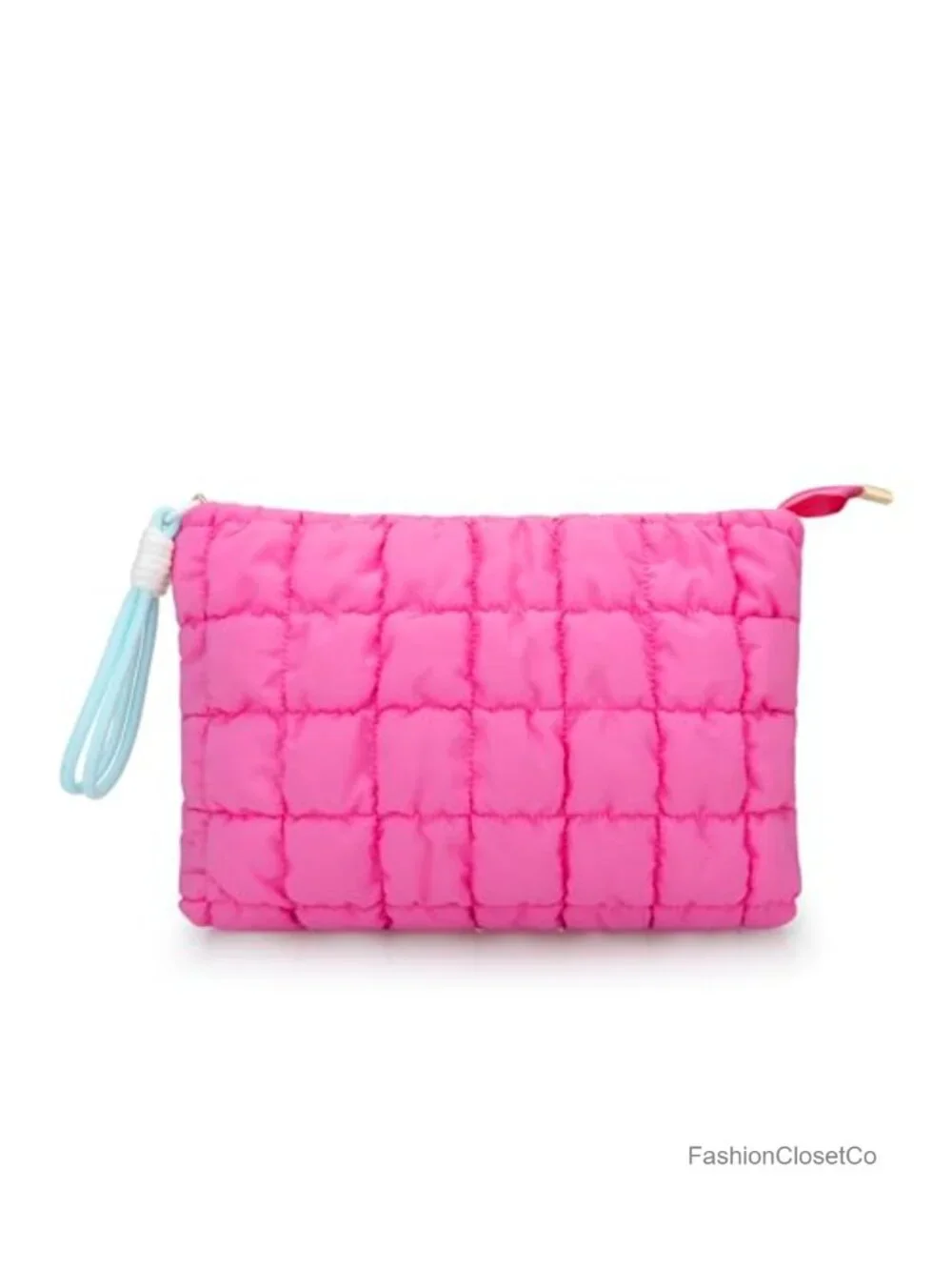 Quilted Puffer Makeup Bag with Handle Large Capacity Cosmetic Travel Organizer
